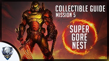 Doom Eternal (Mission 5 SUPER GORE NEST) All Collectibles, Upgrades, Secret Encounters & Extra Lives