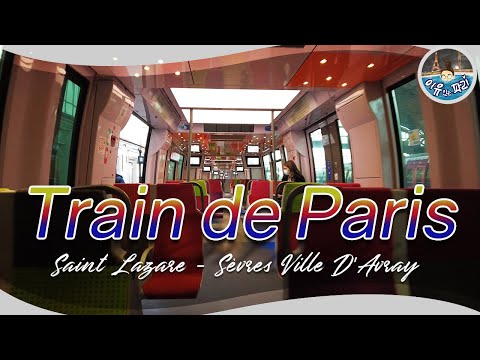 Travel by Train in France | Train L to Sèvres(a suburb of Paris), Background noise/파리근교로 가는 기차, 백색소음