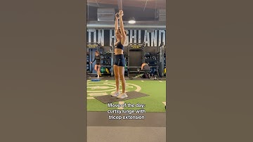 Move of the day: curtsy lunge with tricep extensions (full body dumbbell workout move to tone)