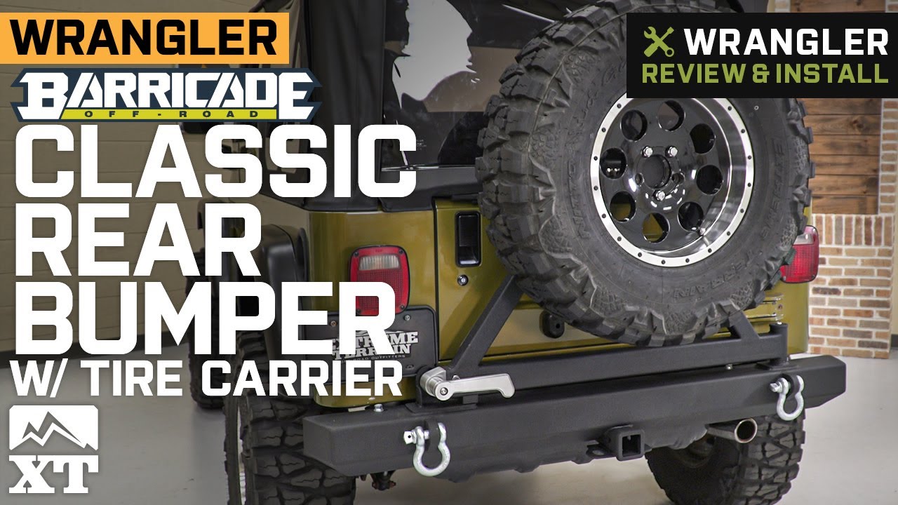 1987-2006 Jeep Wrangler Barricade Classic Rear Bumper w/ Tire Carrier  Review & Install - YouTube