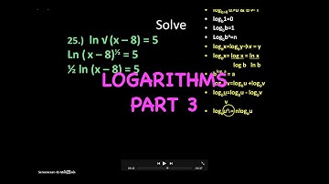 Logarithms & EXPONENTIALSPart  3