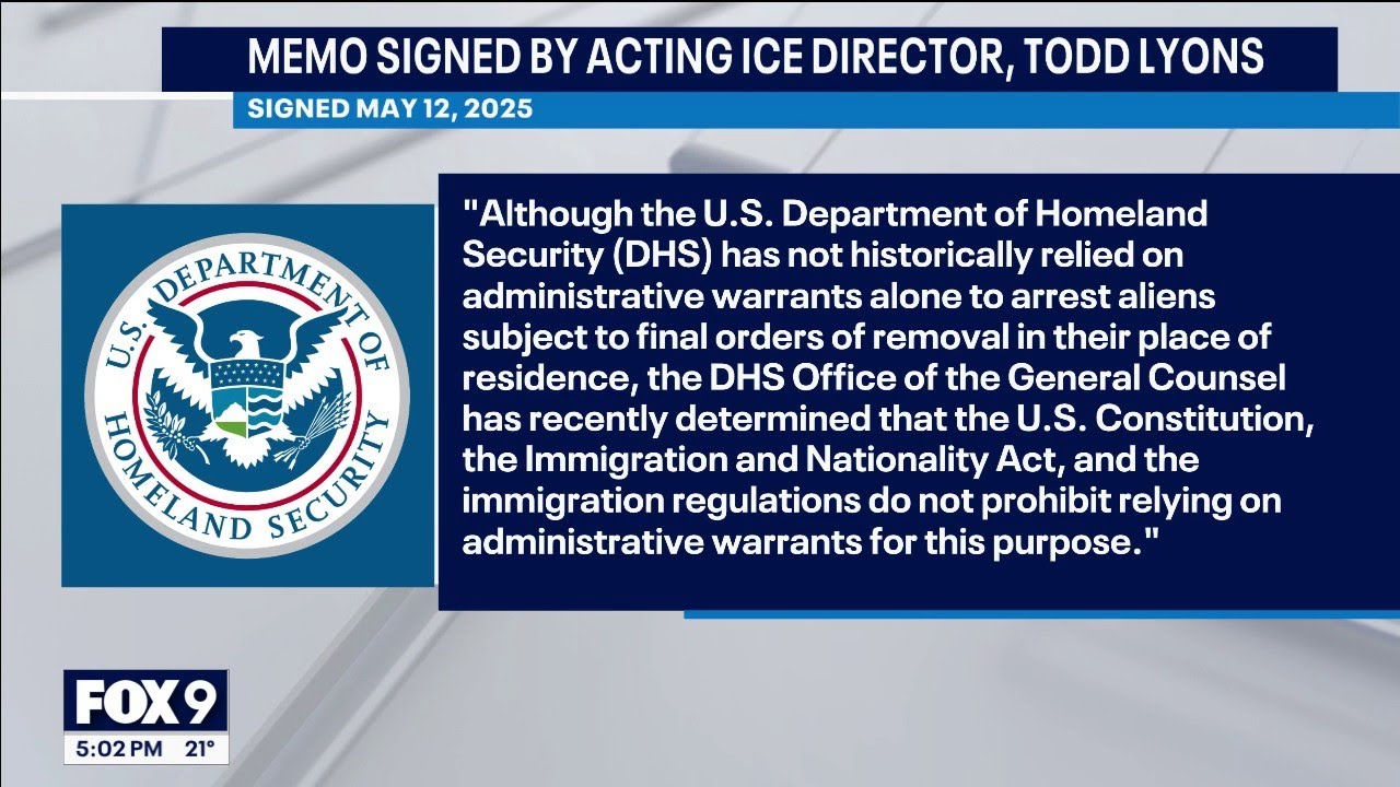 Memo says ICE agents can enter homes without judicial warrants