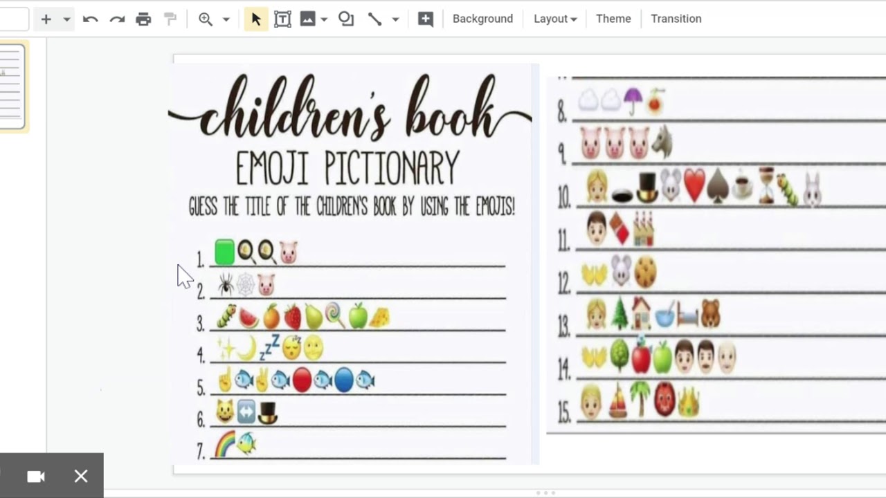 children's book pictionary