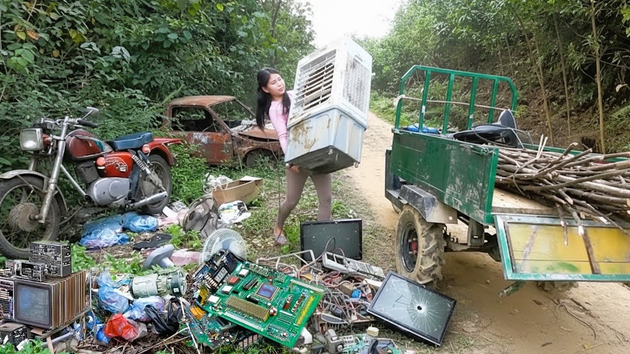Repair Tips: Girl Mechanic Shows Amazing Skills in Repairing Air Conditioner Fans&Electronic Devices