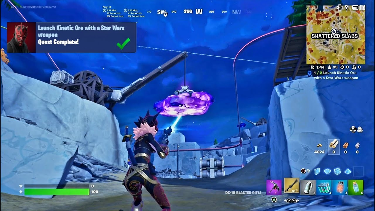 Fortnite - Launch Kinetic Ore With A Star Wars Weapon (Star Wars The Force Within Challenges)