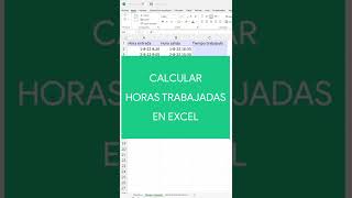 Calcular HORAS TRABAJADAS en Excel