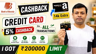 🛑BOB CASHBACK Credit Card Without Income Proof Mil Gaya  🔥 Full apply process 🔥New Approval Offer🔥