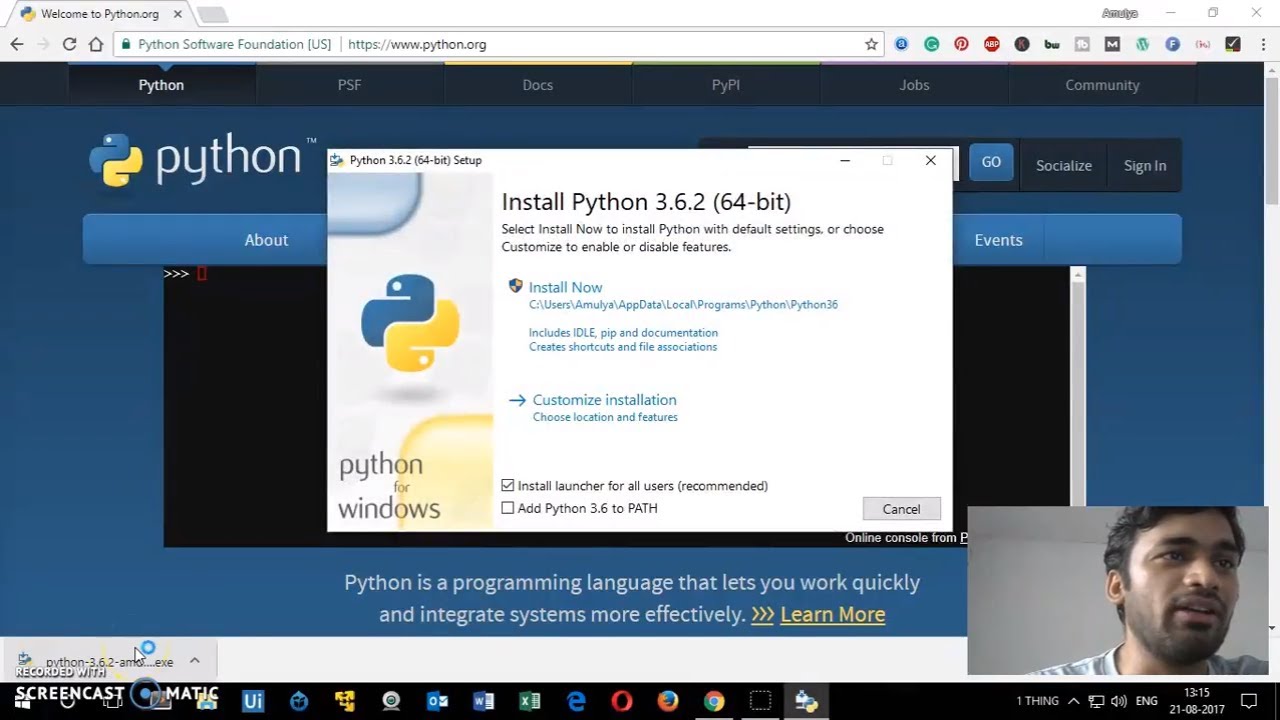 python 3.6 install windows 10