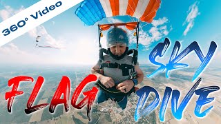 360º/VR Skydive | Skydiving with an American Flag 🇺🇸