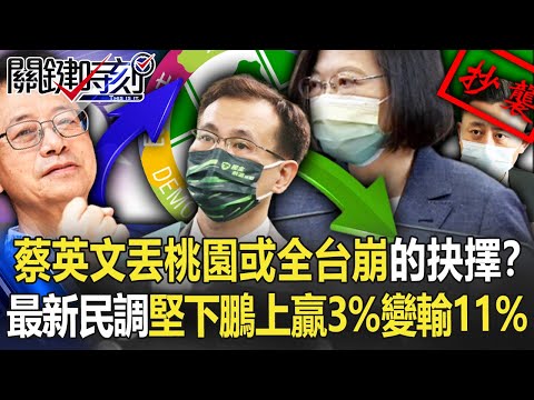 【九合一大選】蔡英文丟桃園或全台崩盤的抉擇？ 最新民調「堅下鵬上」從贏3%變輸11%…【關鍵時刻】20220817-2 劉寶傑 李正皓 黃暐瀚 吳子嘉