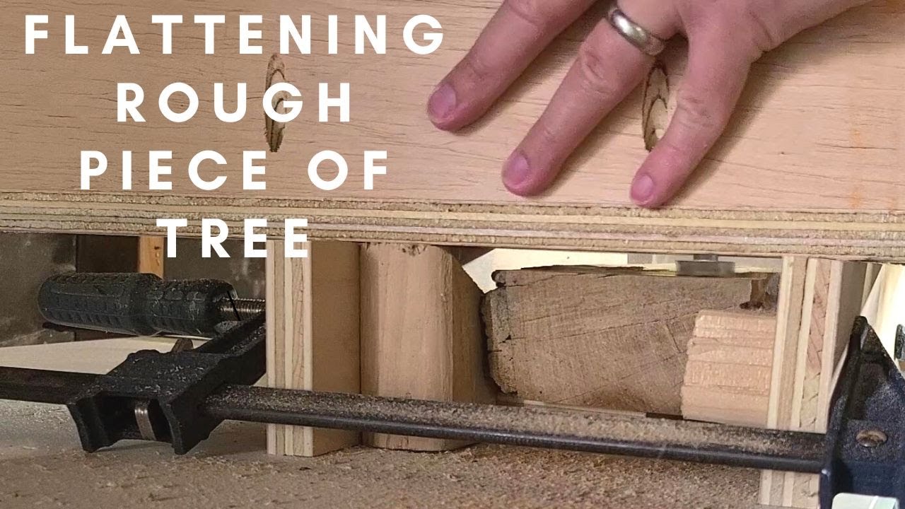 First Time Using Router Sled and Flattening Small Live Edge Wood Slab ...