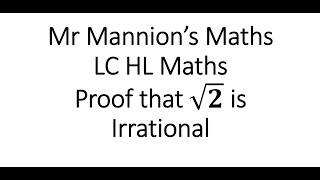 Proof that root 2 is Irrational