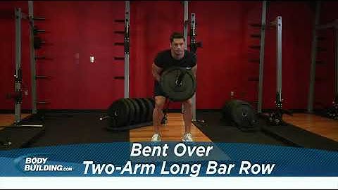 Bent Over Two Arm Long Bar Row  Exercise Videos & Guides  Bodybuilding com