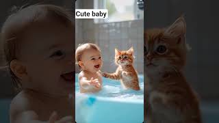 Boy Bath With Cat