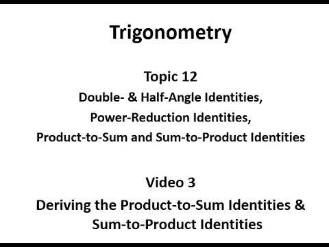 Deriving Product-to-Sum and
