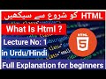 What is HTML? | HTML Tutorial in Urdu / Hindi | HTML Full Course Lecture 1