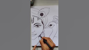 Quick simple and easy drawing of  little krishna/ little krishna drawing in easy steps