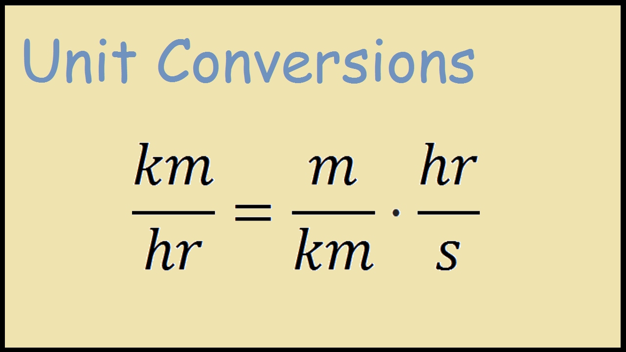 Km Hr To M S Formula Youtube