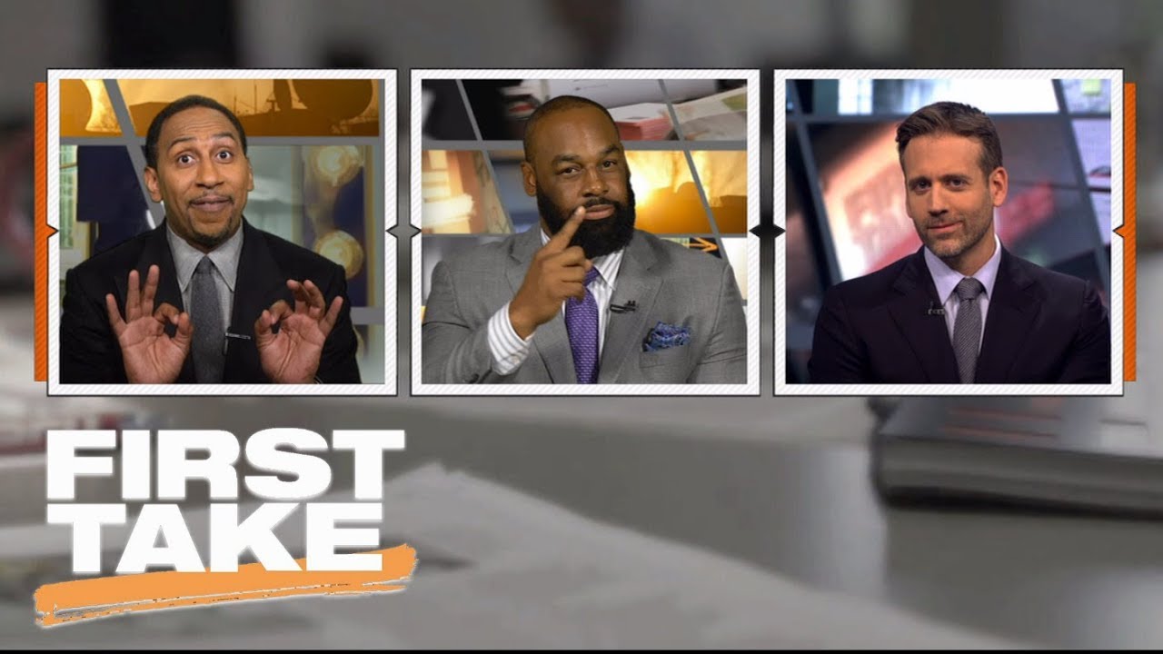 Stephen A. Smith gets on Max for changing argument on Adrian Peterson | First Take | ESPN