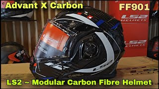 LS2 FF901 Advant X Carbon | Unboxing & Feature Review of LS2 Modular Helmet | Price | DNA VLOGS screenshot 3