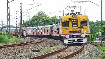 2 type Medha Coach [Pink+Yellow] | 90 degree Degree curvy Local Train | UP & Down Howrah-Katwa Local
