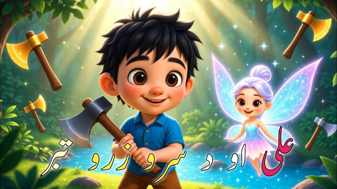pashto cartoon | fairy tail | fairy tales | علی او د سرو زرو تبر ...
