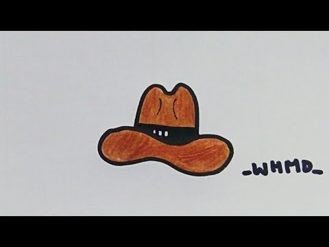 วาดรูปหมวกโคบาล How to draw a cowboy hat