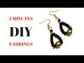 5 minutes diy earrings. Beginner beading tutorial. Beaded earrings