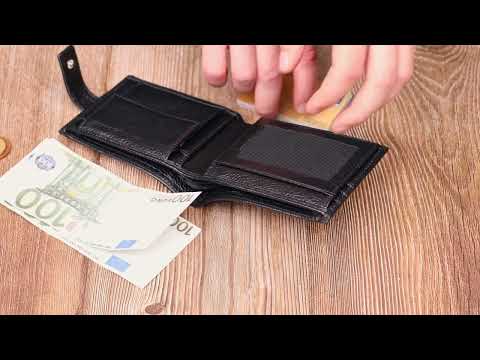 Чоловічий горизонтальний гаманець з натуральної шкіри BOND 22042 Чорний, видео 1