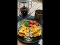 【キャンプ飯】韓国で大人気のかんたん朝食!!︎ワンパントーストをフライパンディッシュで✨#shorts
