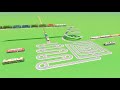 THREE TRAIN🚂 CROSSING ON RISKY SLIDE ROLLER COASTER TRACKS🐍 RAILROAD TRAIN SIMULATOR 