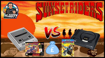 SUNSET RIDERS Konami Arcade Super Nintendo VS Sega Megadrive/Genesis Comparison+£Current Valuations£
