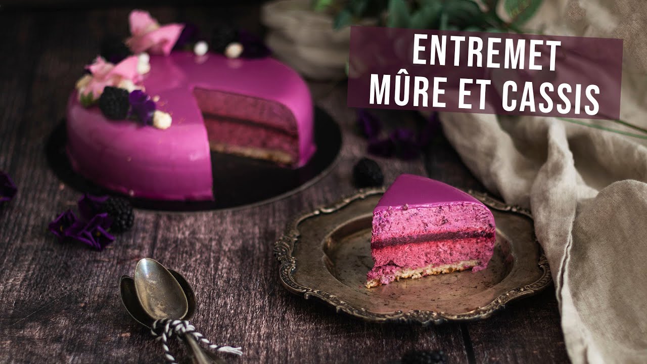 Entremets matelassé vanille et cassis