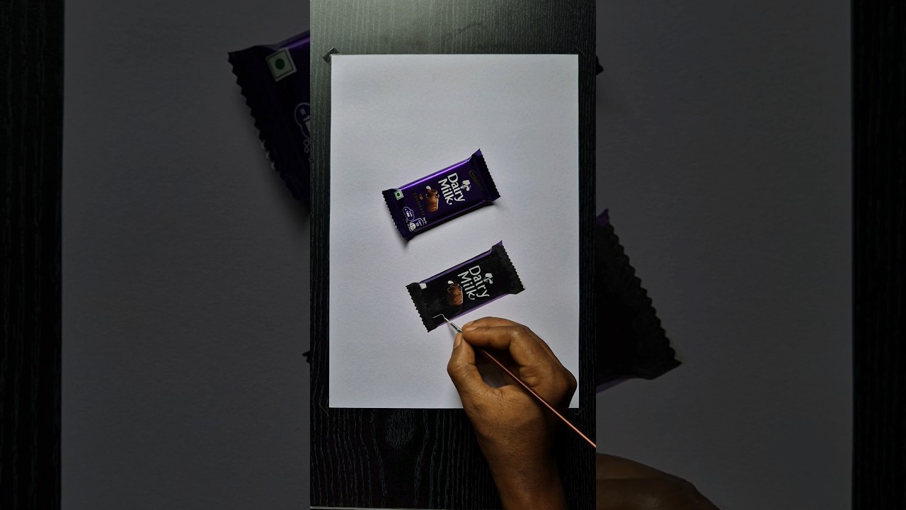 Realistic Dairy milk chocolate v/s drawing 