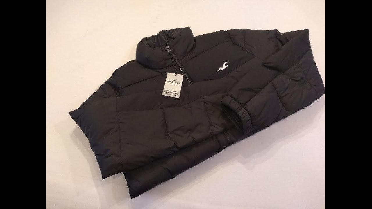 hollister recycled fill hooded puffer jacket