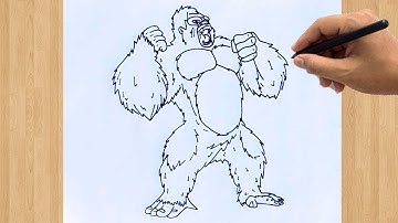 How to Draw a Kong Drawing | Easy King Kong Sketch Step by Step