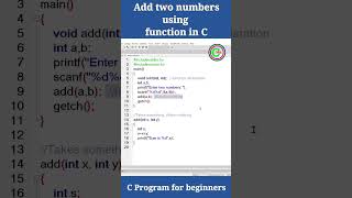 Add two numbers using function in C Take something Return nothing