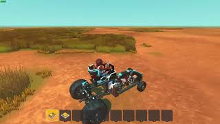 Scrap Mechanic I4 piston engine powering a car chassis