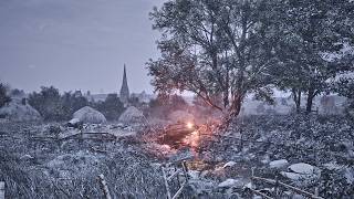 A Snowy English Countryside Ambience | Relaxing Stream & Gentle Wind Sounds | For Sleep & Study