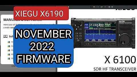 XIEGU X6100 FIRMWARE 24TH November 2022