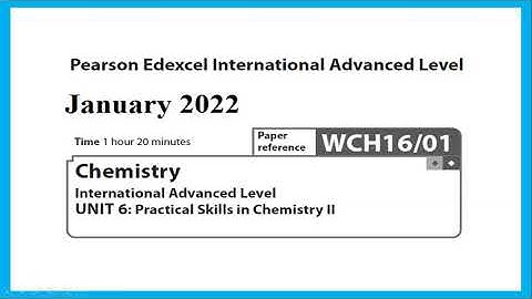 Unit 6 January 2022 - A2 Chemistry Edexcel - Dr  Hanaa Assil