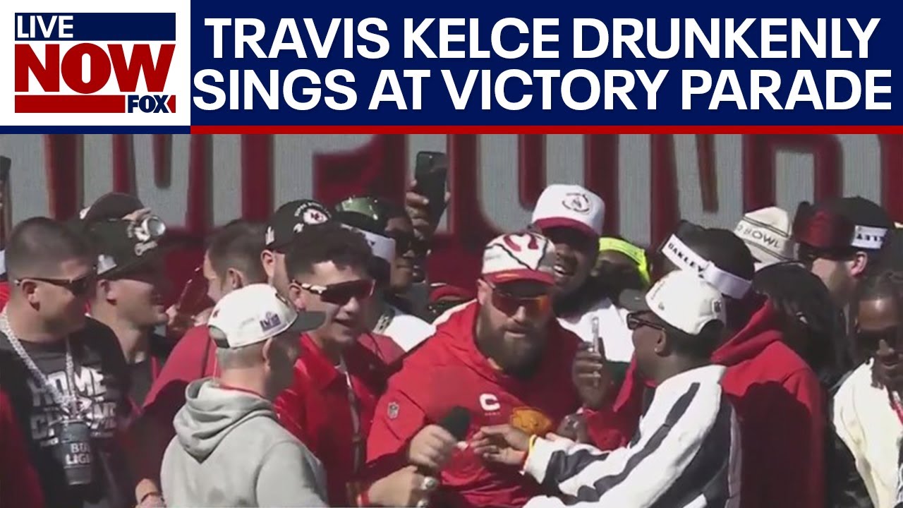 Chiefs Parade Travis Kelce drunkenly sings Friends in Low Places at Super Bowl parade