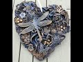 POWERTEX TIME LAPSE FABRIC SCULPTED MXD MEDIA HEART by Karen Hewitt of Inky Escapades part one