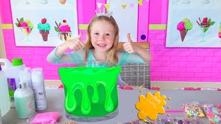 Nastya And Dad Make Slime With Bright And Colourful Glitter