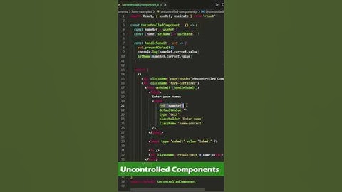 Uncontrolled vs Controlled Components | React Interview Question | #shorts #shortsvideo #reactjs