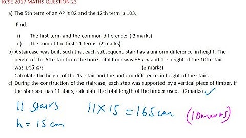 2017 KCSE MATHS  P2 QUESTION 23