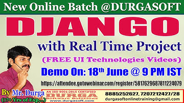 DJANGO with Real Time Project Online Training @DURGASOFT