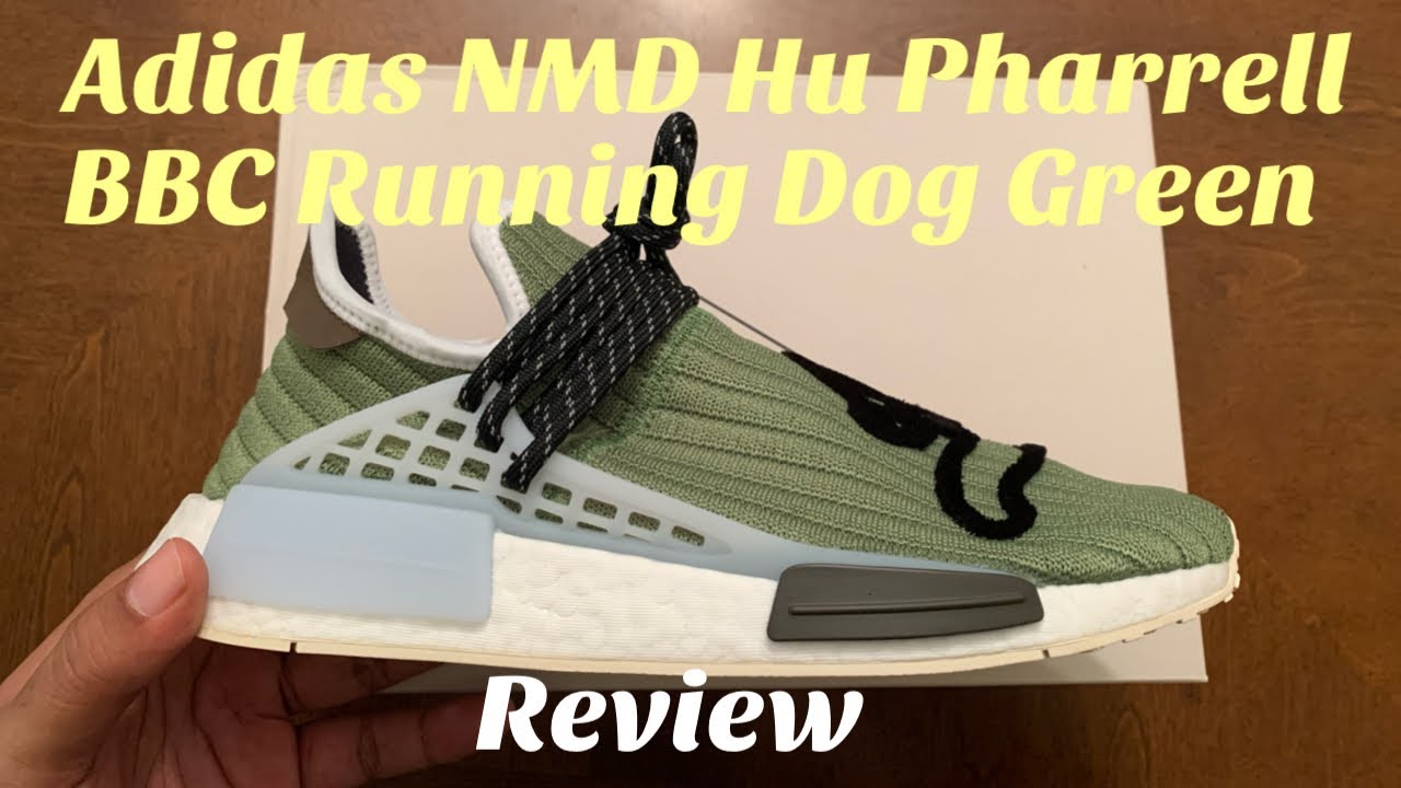 Adidas NMD Hu Pharrell X BBC Running Dog Green Unboxing & Review. BBC Hu NMD  Running Dog Green. - YouTube