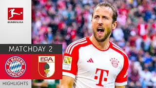 FC Bayern München - Augsburg 3-1 | Highlights | Harry Kane Double | Matchday 2 – Bundesliga 2023/24