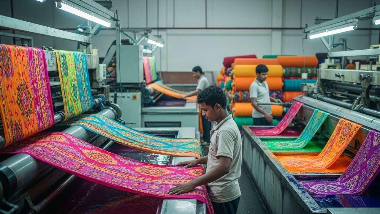 Dupatta Dyeing & Printing | Full Factory Process from Start to Finish